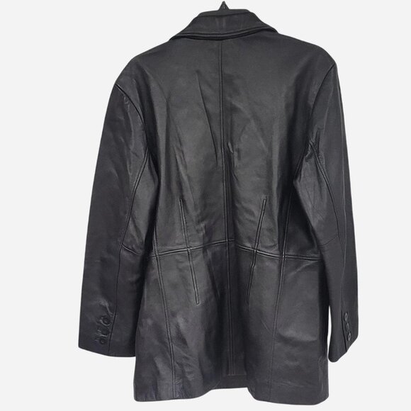 Worthington Lambskin Leather Coat – Black – Size XL - Picture 3 of 9